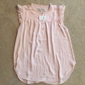 NEW Loft Pink Blouse w/ Gold Buttons